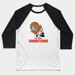 Defunct San Diego Conquistadors ABA Basketball 1972 Baseball T-Shirt